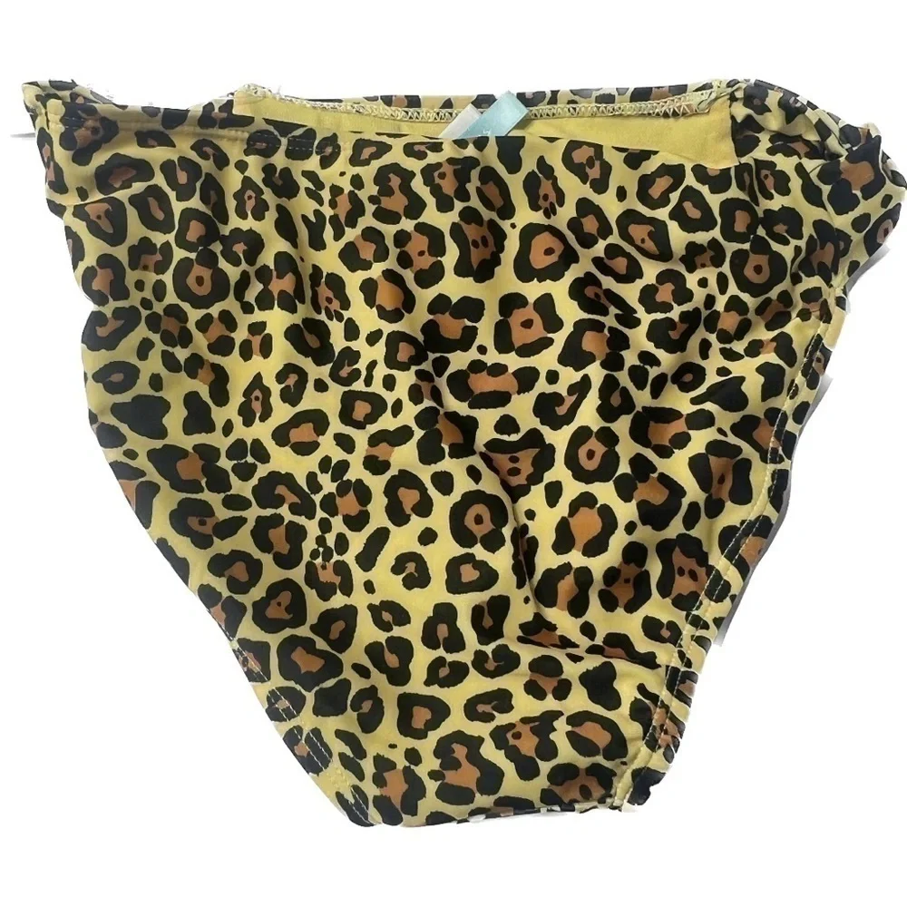 Breaking Waves Girl One Piece bikini leopard bottom size 12, New